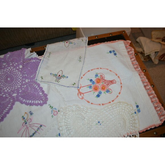 Vintage Linen Lot and Lace Romantic Retro Shabby Cottage French Country - Picture 2 of 7